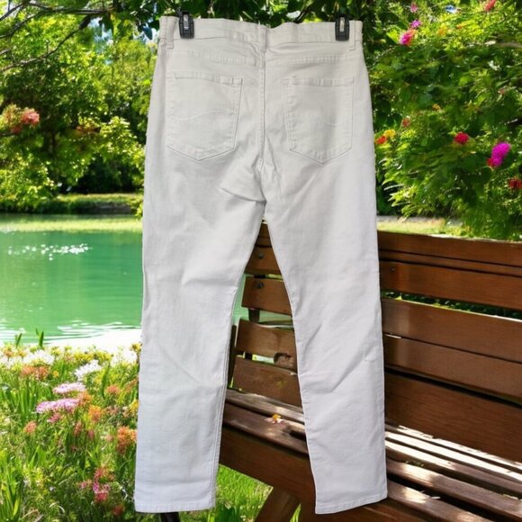 LEE WOMEN’S WHITE SLIM STRAIGHT JEANS - SIZE 14 M - Picture 6 of 7